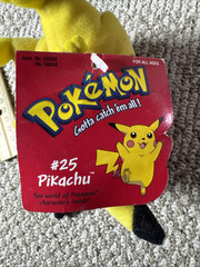PIKACHU PLUSH – 1998 POKEMON #25- HASBRO NINTENDO – VINTAGE
