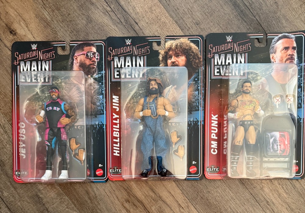 WWE Elite Saturday Nights Main Event Complete Set of 3, (Series 1) – IN HAND