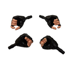 MARVEL LEGENDS HANDS FISTS FINGERLESS GLOVES CUSTOM KITBASH FIGURE 4pc PART ONLY