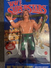WWE Mattel Superstars Jake The Snake Roberts LJN Retro Wave 3 Blue Card DAMAGED