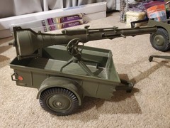 G. I. Joe 7000 Vintage Jeep, Trailer, Spotlight & Guns W/Stands, & Spare Tires