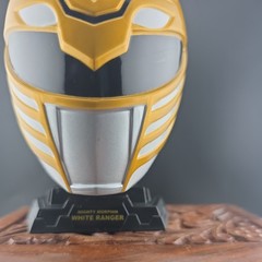 2 Power Rangers Legacy White And Red Ranger Replica Helmet Mini 1:4 Scale used