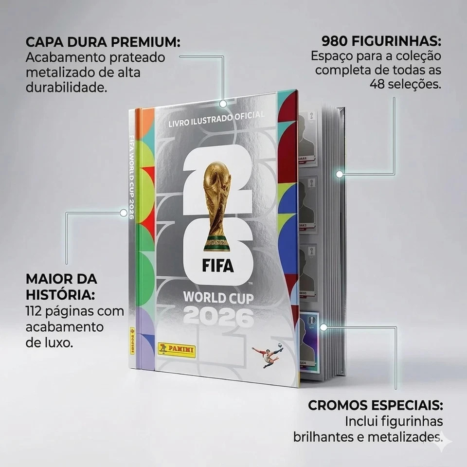 Panini Silver Album 2026 World Cup Hardcover FIFA WC Brazilian Edition