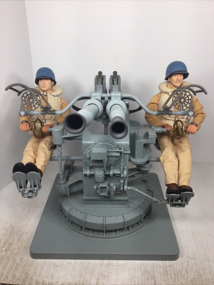 1/6 CUSTOM WW2 US NAVY BOFORS 40MM ANTI AIRCRAFT GUN BATTERY + 2 CUSTOM FGURES