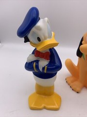 Disney Lot of 3 Rubber Toy Figures Donald Duck Goofy Pluto Bath Toys see photos