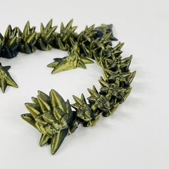 Dragon Crystal Full Articulated Dragon Fidget Toy 11” Emerald Green 3D Print Art
