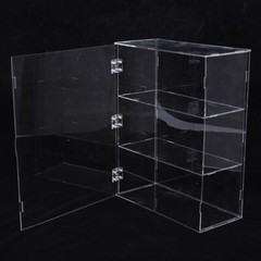 3-Tier Display Case Shelf Dustproof Clear Showcase Holder for Action Figures