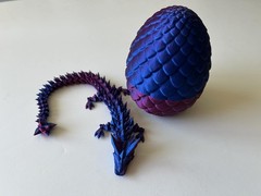 3D Printed Dragon Egg Full Articulated Crystal Dragon Fidget Toy Home Decor Toys