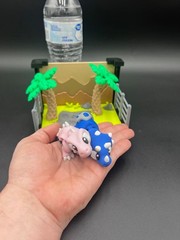 3D Printed Dino Habitat Enclosure with 2 Random Dinosaurs by 3DGOB