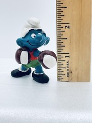 Smurfs Vintage Super Boxer Smurf Boxing Knockout PVC Figure Toy Figurine 1980
