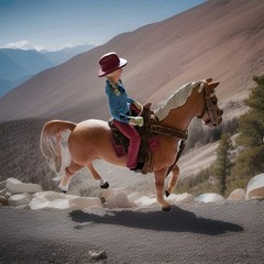 Girl At A Western Barrel Race Horse In Motion Saddle Plastic Toy Farm Animal