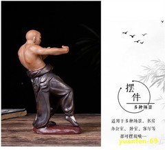 Shaolin Monk Chinese Kung Fu MARTIAL ARTS Figurines Statue Model Ceramics Gift