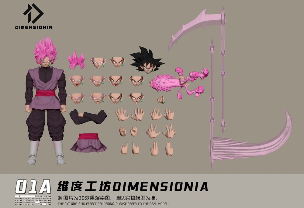 DIMENSIONIA 01A/B/C 1/12 Dragon Ball Zamasu Black Goku Action Figure NEW InStock