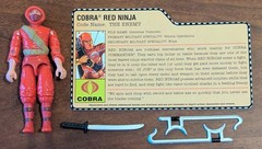 GI JOE Cobra Red Ninja Viper V2 2005 With Weapons & Red Ninja File Card
