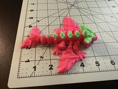 Articulated Baby Crystal Dragon Wyvern 5.5 inch Pink Green