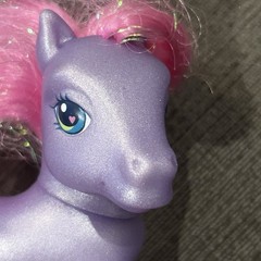 Vintage My Little Pony Petal Blossom Hasbro 2002 G3 Purple With Pink Hair MLP