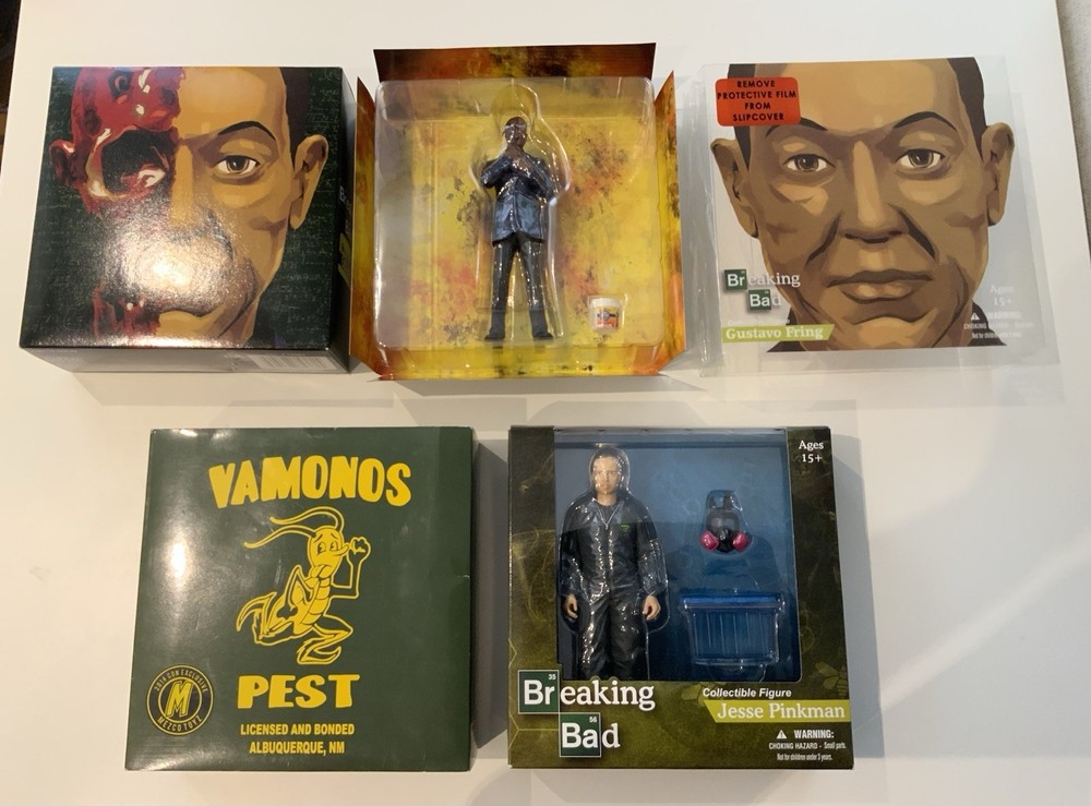Mezco Toyz Breaking Bad Gus Gustavo Fring Burned Face + Jesse Pinkman Lot