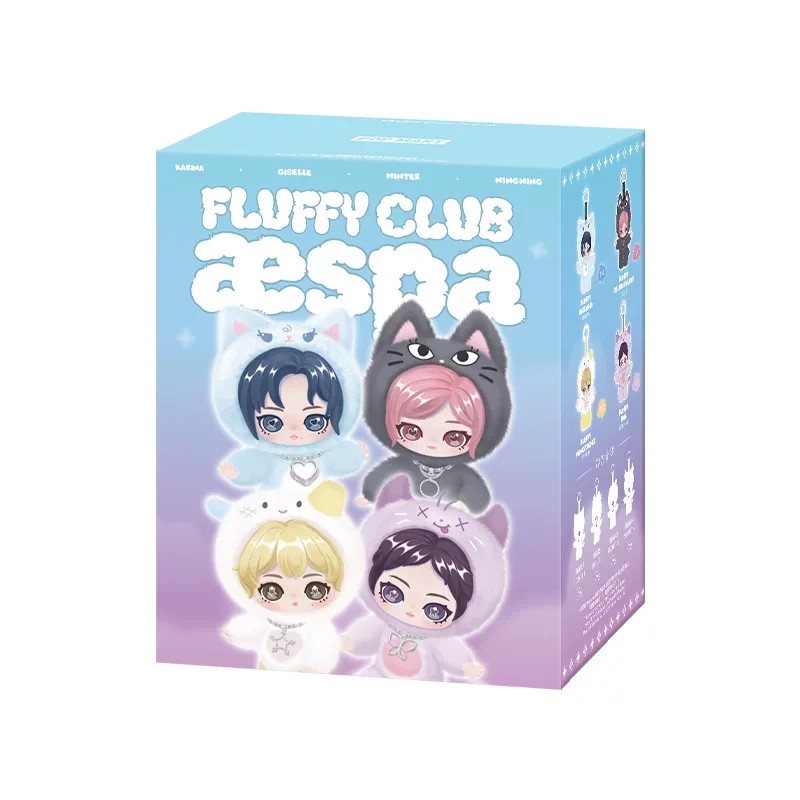 POP MART aespa Fluffy Club Series Vinyl Plush Doll Pendant Card Holder Blind Box