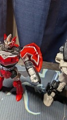 Power Rangers Mystic Force Megazord Titan red green & blue parts damaged