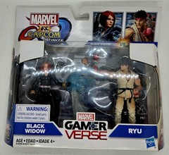 New! Marvel vs. Capcom Black Widow vs. Ryu 2 Pack Action Figure Street Fighter🔥