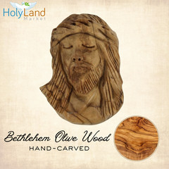 Jesus Christ with Crown of Thorns – Agony Magnet -Olive wood (2.75 inches – 7cm)