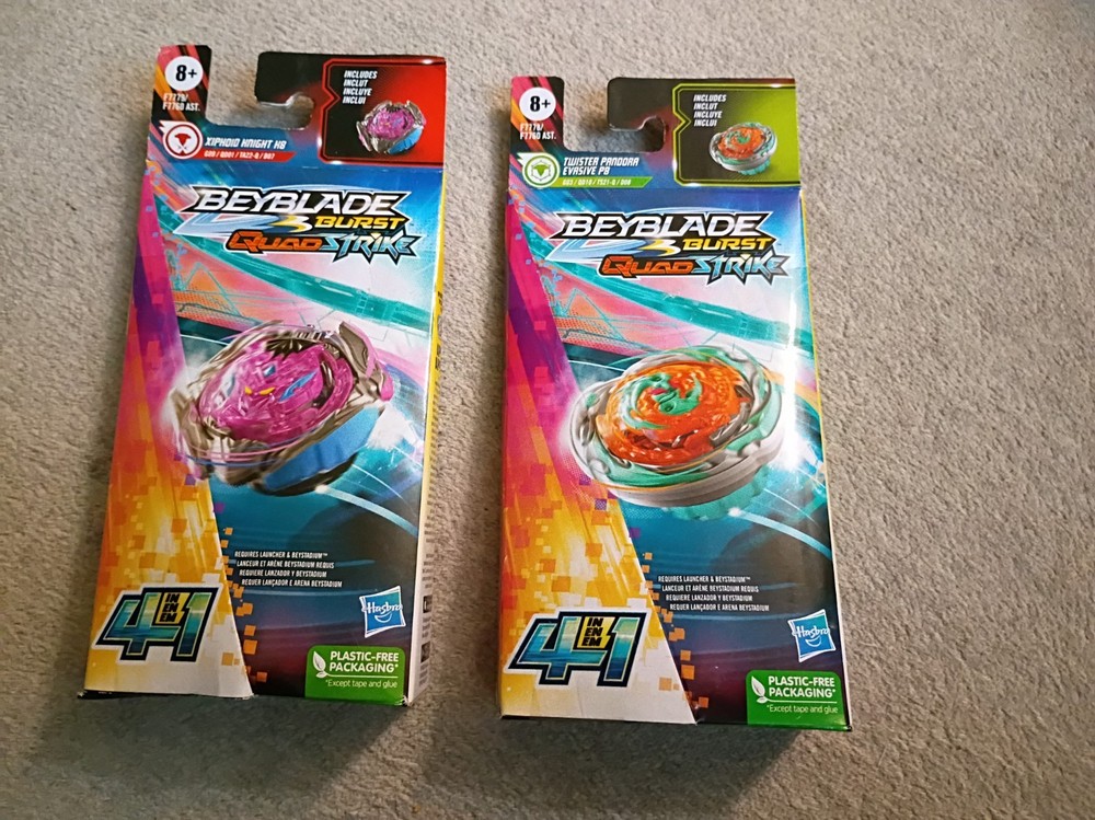 Hasbro Beyblade Burst Quad Strike Lot 2 Twister Pandora Evasive Xiphoid Knight