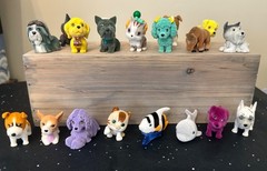 Puppy, Kitty, Pony In My Pocket Mixed Lot D 15 Fuzzy/Felt Figures NEW