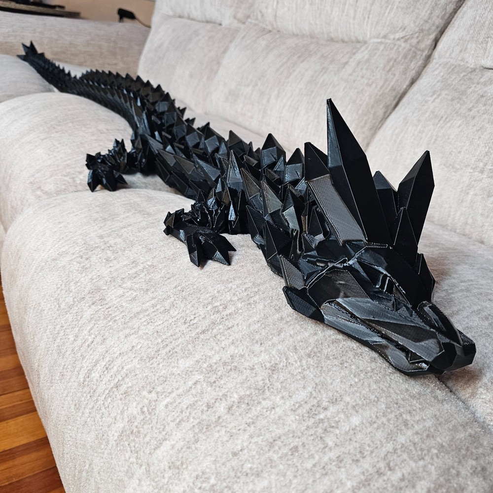 Giant Crystal Dragon 60 Inches 3D Printed