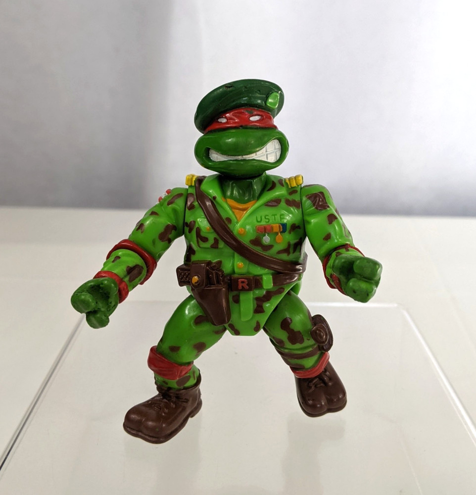 1991 Playmates Teenage Mutant Ninja Turtles Raph The Green Beret Action Figure