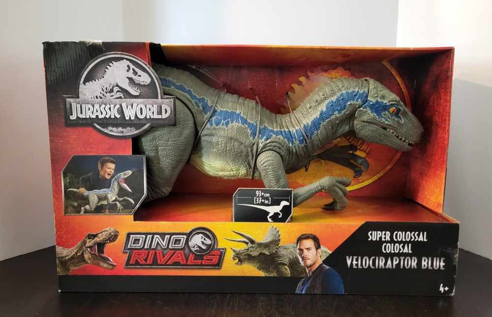 Velociraptor Blue Super Colossal JURASSIC PARK WORLD Dino Rivals MIB NEW