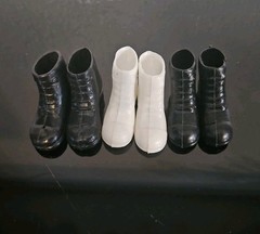 3 Pair of GI Joe Short Boots – 2 Pair of Black & 1 Pair of White 1960s/1970s