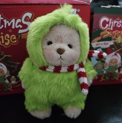 *Limited Edition*Handmade 5.9inch Green Monster Grinch Teddy Bear Keychain