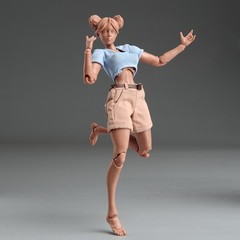 USA Romankey X COWL 1/12 Girl Soldier Figure Black Joint Body 6in Action Model