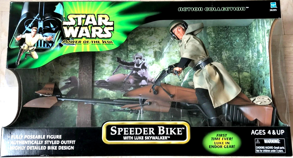 STAR WARS Speeder Bike w LUKE (24″) “POTJ” (2001) “New” Factory Sealed