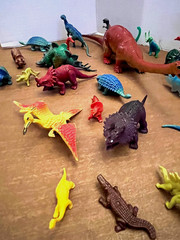 Lot of (37) DINOSAUR TOYS Assorted Sizes / Species PREHISTORIC FIGURINES Hobby