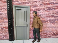Man Door Model Prop 1/10 Scale Shop Garage Display Diorama Dollhouse Accessory