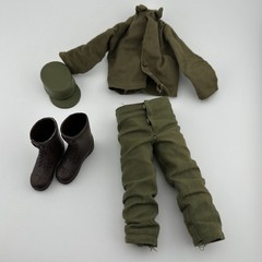 Vintage 1964 Original GI Joe Army Man Army Figure Green Uniform Hat Boots Japan
