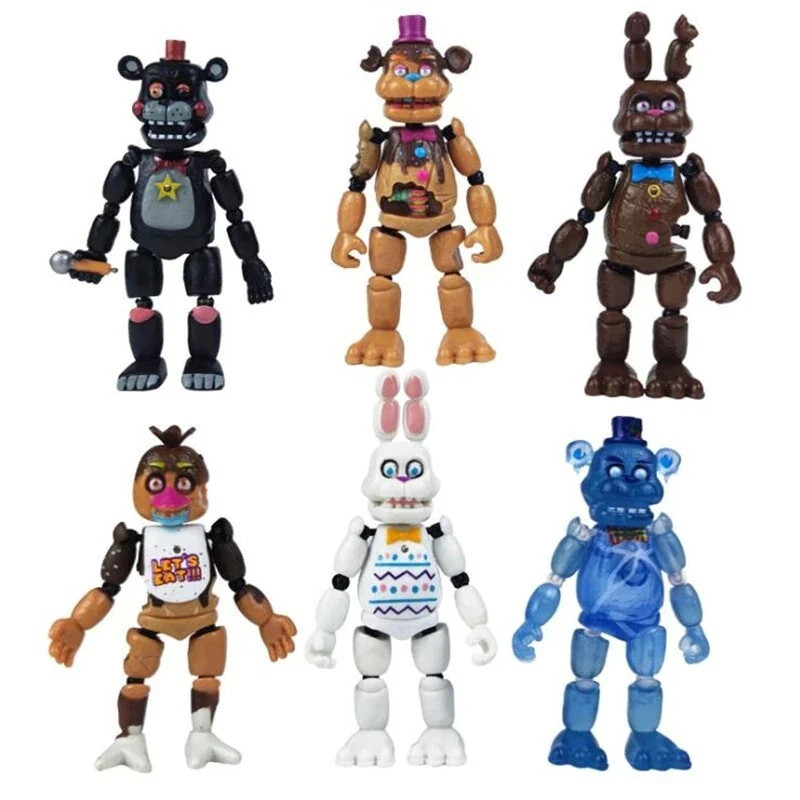 6Pcs Five Nights At Freddy s Articulated Action Figure FNAF Toys Have Light