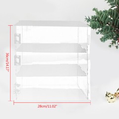 3-Tier Display Case Shelf Dustproof Clear Showcase Holder for Action Figures
