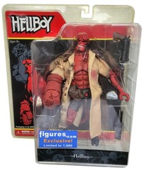 Mezco 2005 Hellboy w Coat (Mignola Art Version)(Figures.com Excl)(MINT, SEALED)