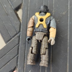 Military Soldier Action Figure Posable w/ Helmet Yellow Harness