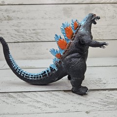 Soft Rubber Stuffed Godzilla Third Party Figure 6″ Orange Blue Spikes Read