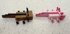 Minecraft Brown Pink Axolotl Figures 15 Years Anniversary 2024