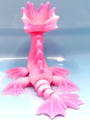 Pretty Pink Articulated Sea Dragon – 3D Printed 5″ Flexible Fidget Toy Figure