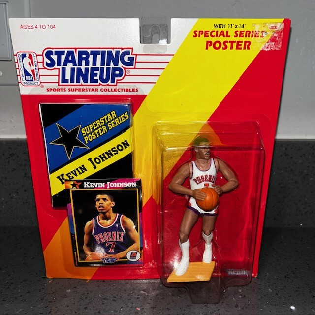 1992 Phoenix Suns KEVIN JOHNSON Starting Lineup/FACTORY SEALED/Card + Poster NEW