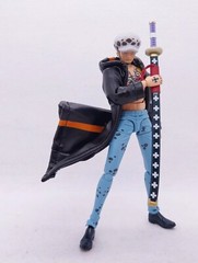 SU-LTC-LAW-BK: 1/12 Wired Black Hoodie Coat for SHF One Piece Trafalgar Law