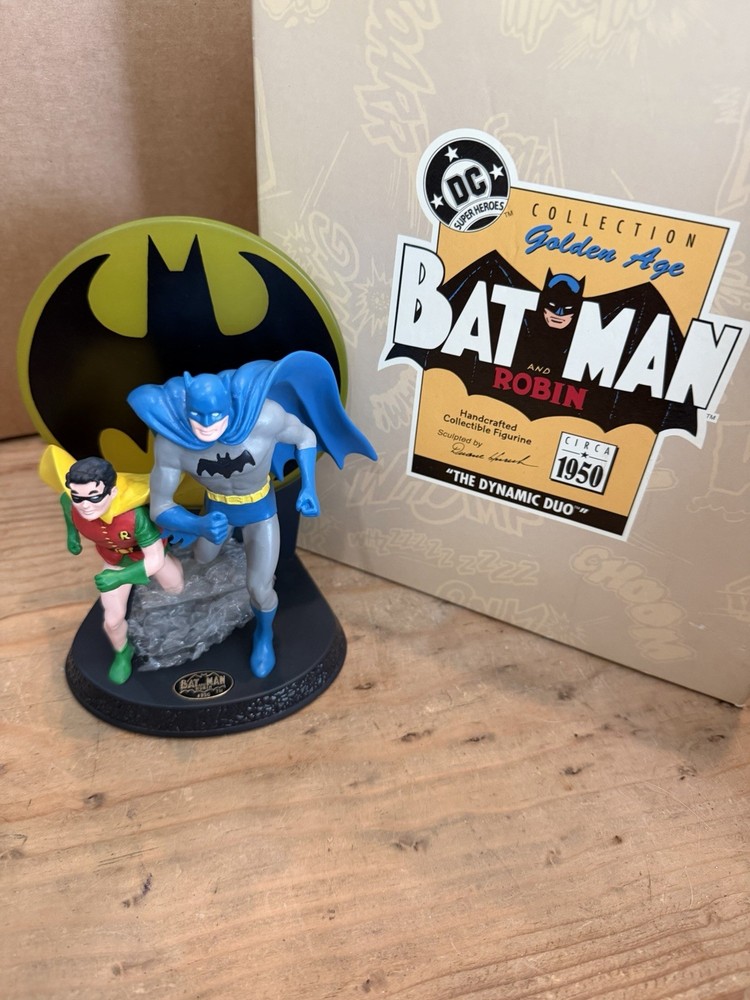 Batman and Robin Statue 1996 Hallmark DC COMICS Golden Age Collection