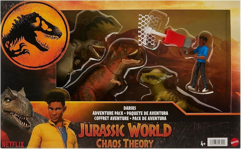 Jurassic World Chaos DARIUS ADVENTURE Pack – 3 DINOSAURS + Net Launcher 🌟NEW🌟