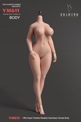 YM611 1/6 Female Big Bust Suntan/Pale Plump Seamless Doll Body 12″ Action Figure