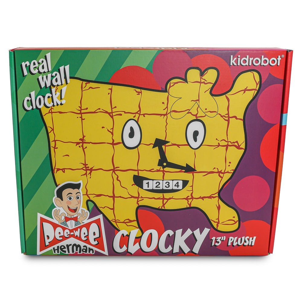 Pee-Wee’s Playhouse CLOCKY 13″ Plush Wall Clock Peewee Herman Brand-New KidRobot